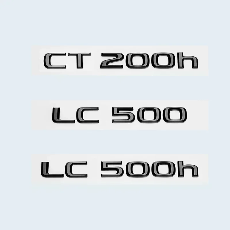 Glossy Black 3D ABS Letters Number CT200h LC500h LC500 HYBRID Emblem For Lexus Car Trunk Logo Sticker Badge Accessories