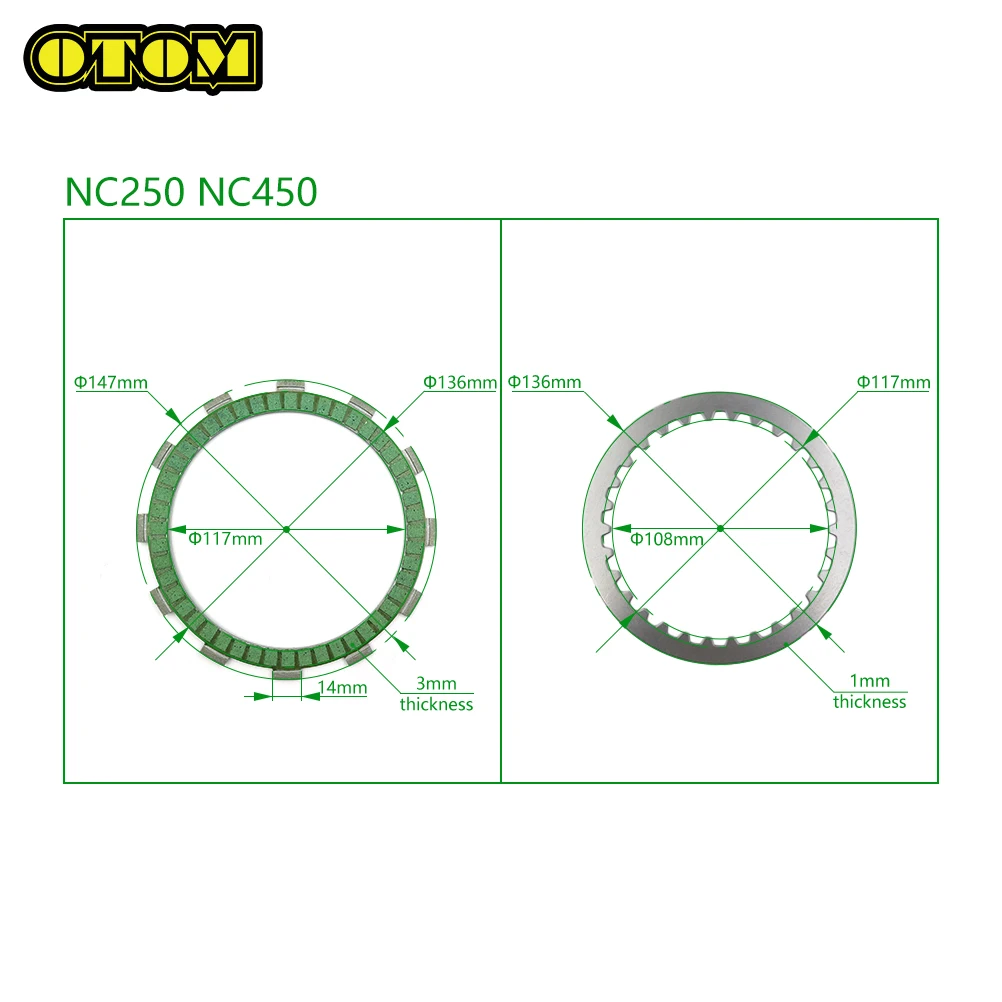 Motorcycle For ZONGSHEN Clutch Friction Plates Steel Disc Fibrous Set NC250 NC450 AVANTIS ENDURO MOTOLAND KAYO BRZ Pit Dirt Bike