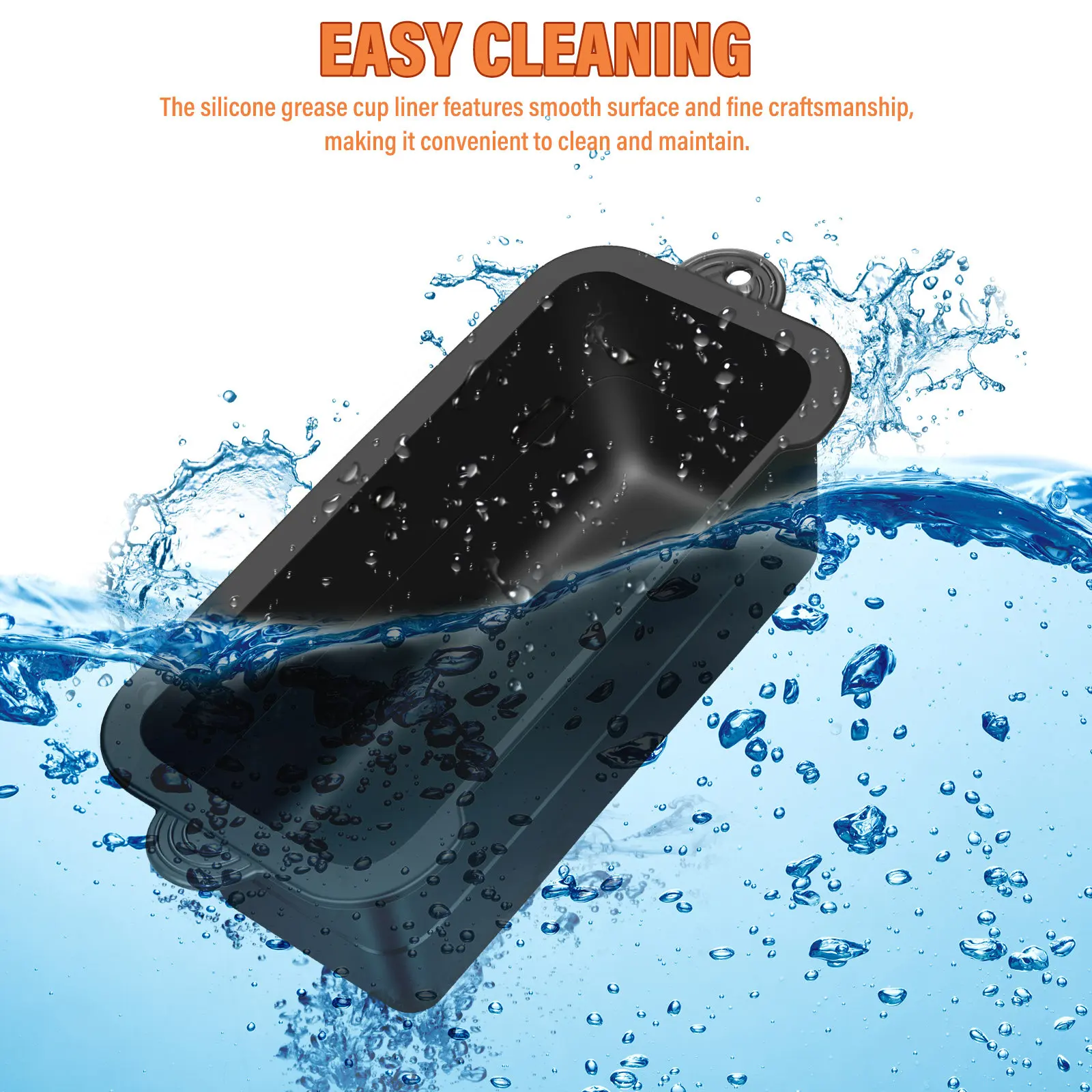 2Pcs Silicone Grease Cup Liner Easy Install Leak Proof Grease Collection Liner for Griddle Bbq Smoker Drip Tray Reusable