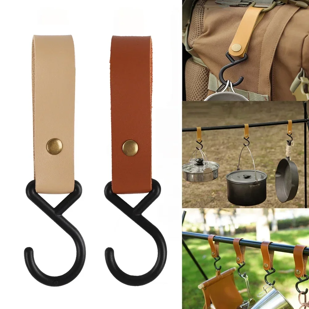 

Outdoor PU Leather Hook/multifunctional Cooking Utensils Hook/portable Hiking Camping Debris Rack Gadgets and Accessories
