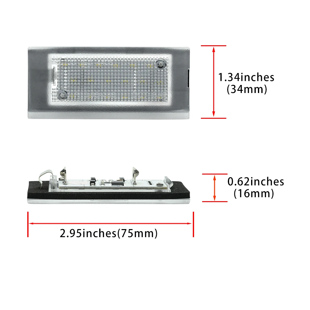 2x For Land Rover Ranger Rover L322 2003-2012 Error Free SMD White Led License Plate Lights Auto Parking Tag Lamps XFJ000020