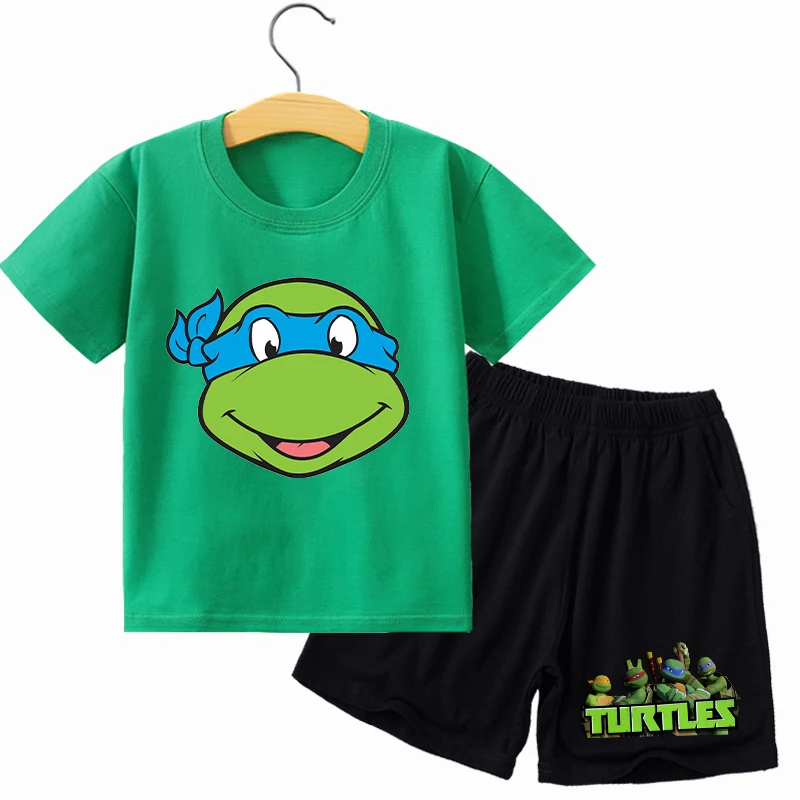 Teenage Mutant Ninja Turtles Children T Shirt Anime Printed T Shirts Baby Boys Short Sleeve Tracksuits Summer Kids Clothing view 3