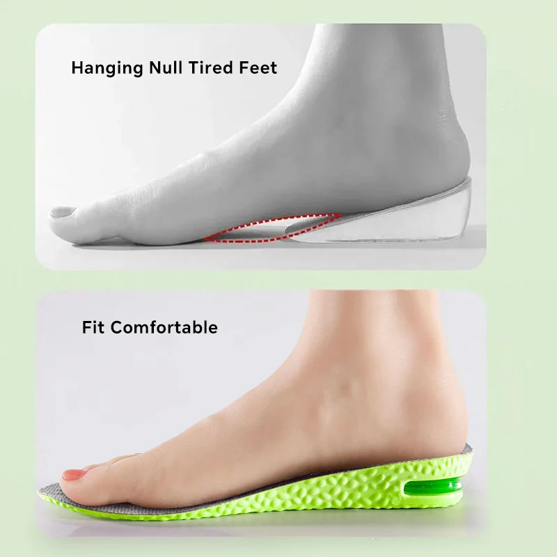 1 pair of height increasing insoles for men's and women's sports shock-absorbing insoles
