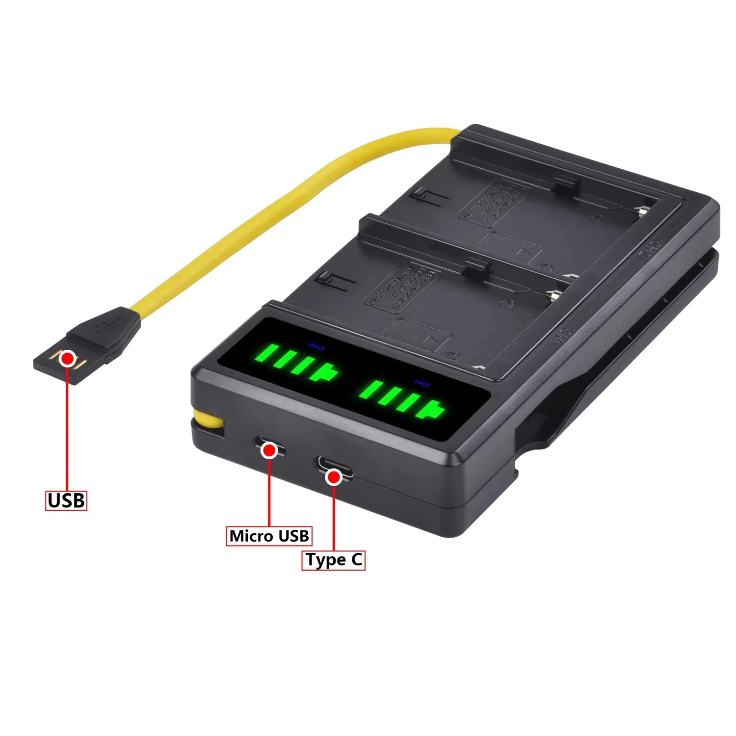 NP-F970 Battery Charger for SONY F550 F750 F990 F980 F970 F960 F550 F570 F770 F930 Portable Dual Channel Charger