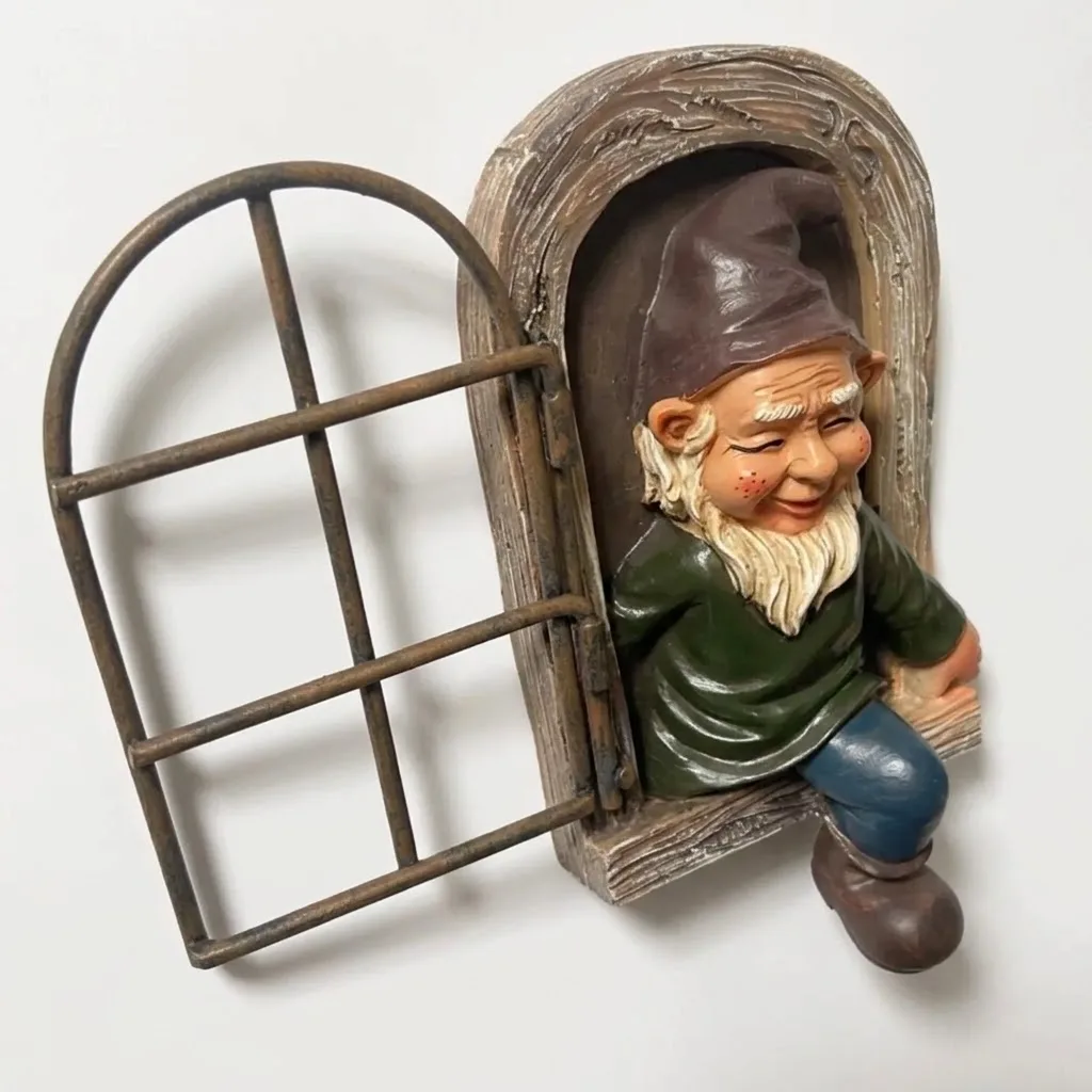The Window Yard Decorations Outdoor Tree Faces Elf Fairy Gnome Garden Decorations Fun Garden Art Weather Resistant Ornament