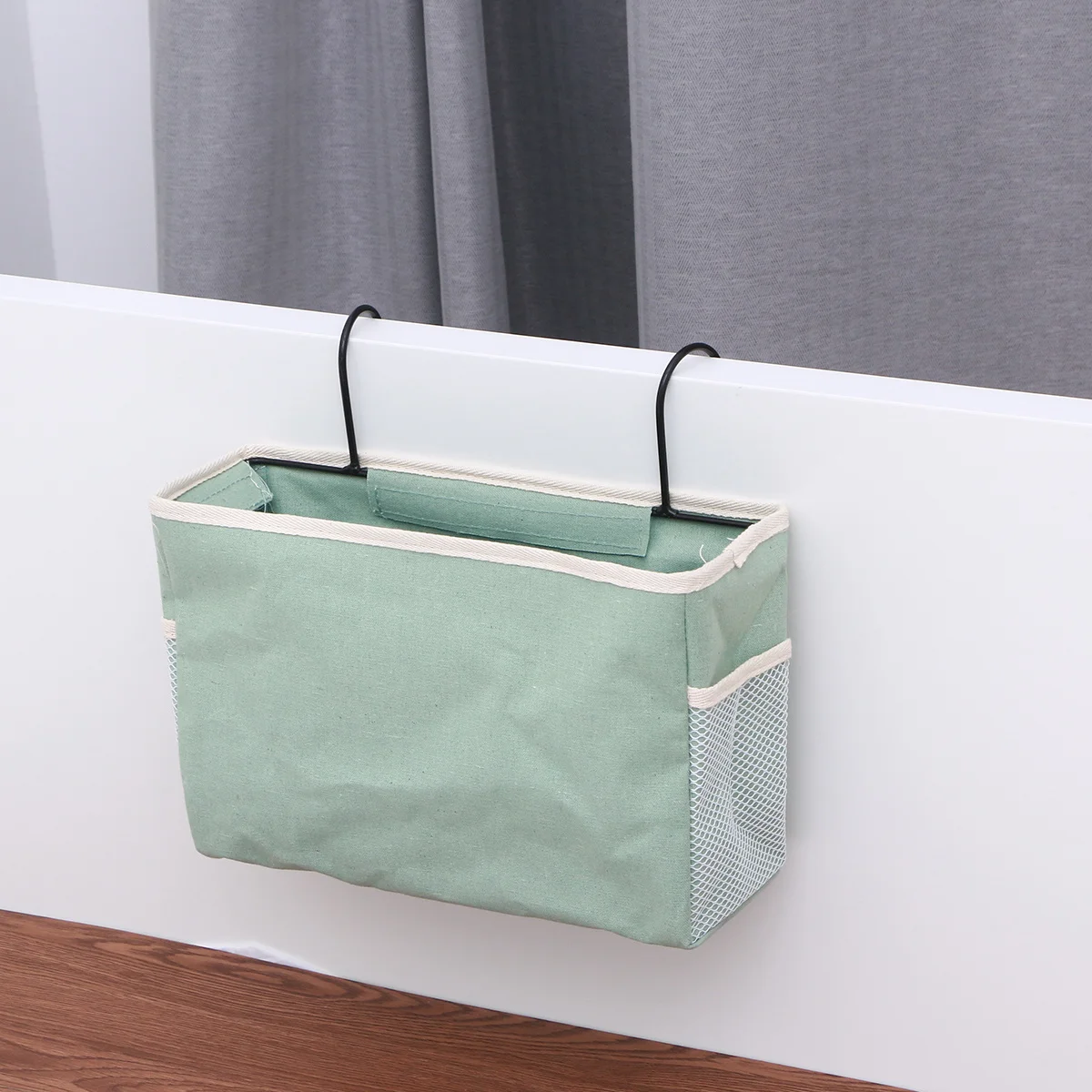 حقيبة تخزين بجانب السرير من القماش اللباد، منظم تعليق بسعة كبيرة لقضبان سرير السيارة وغرفة النوم والمستشفى #5