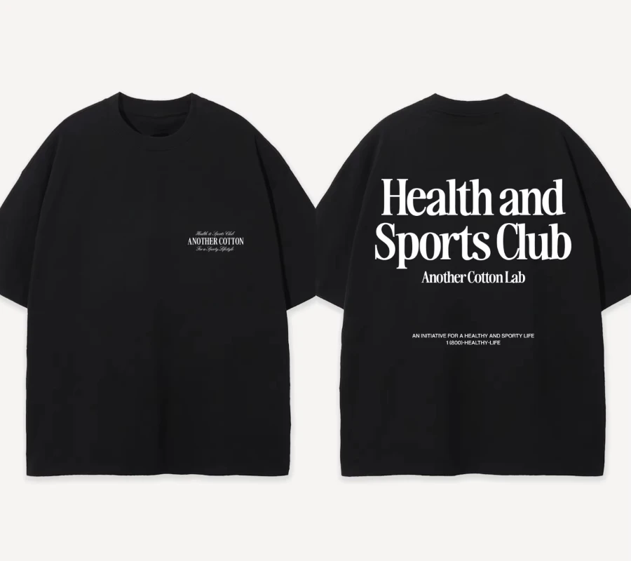 Health and Sport Club Oversized T-Shirt Another Cotton Lab Men Women Oversize Heavy Cotton Short Sleeves Male Female Clothing