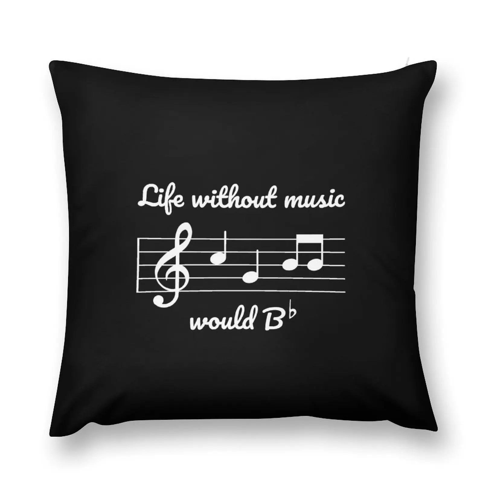 Life Without Music Would B Flat Throw Pillow Plaid Sofa Sofa Pillow Cover pillow