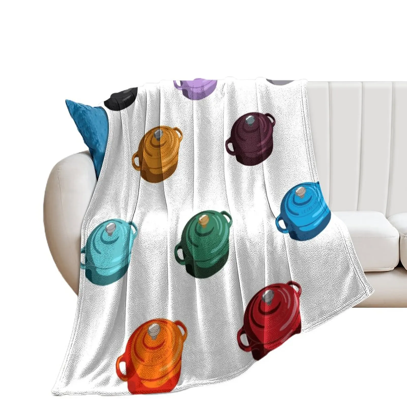 

le creuset mini sticker pack Throw Blanket manga blankets ands Hairys Blankets