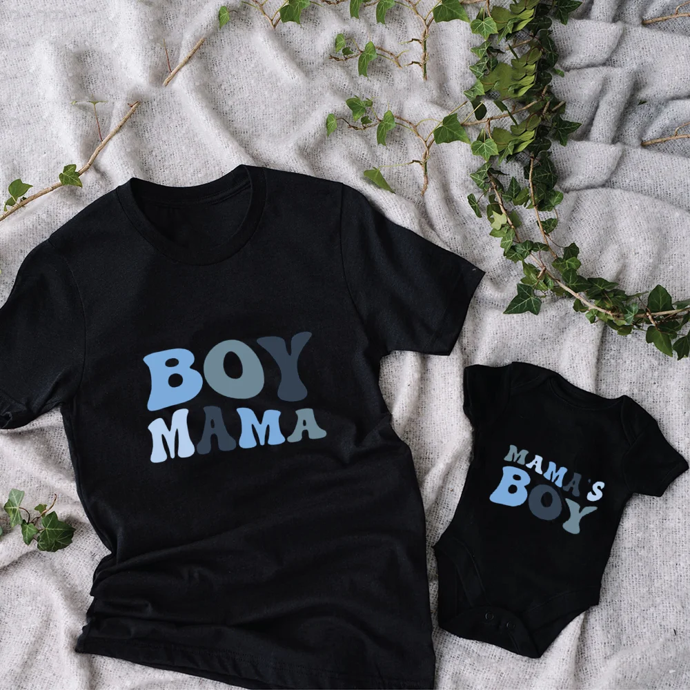 Boy Mama Shirt Mama\'s Boy Romper Mothers Day Matching Gift Mommy and Me Outfit New Mom Shirts Mom and Me Family Look