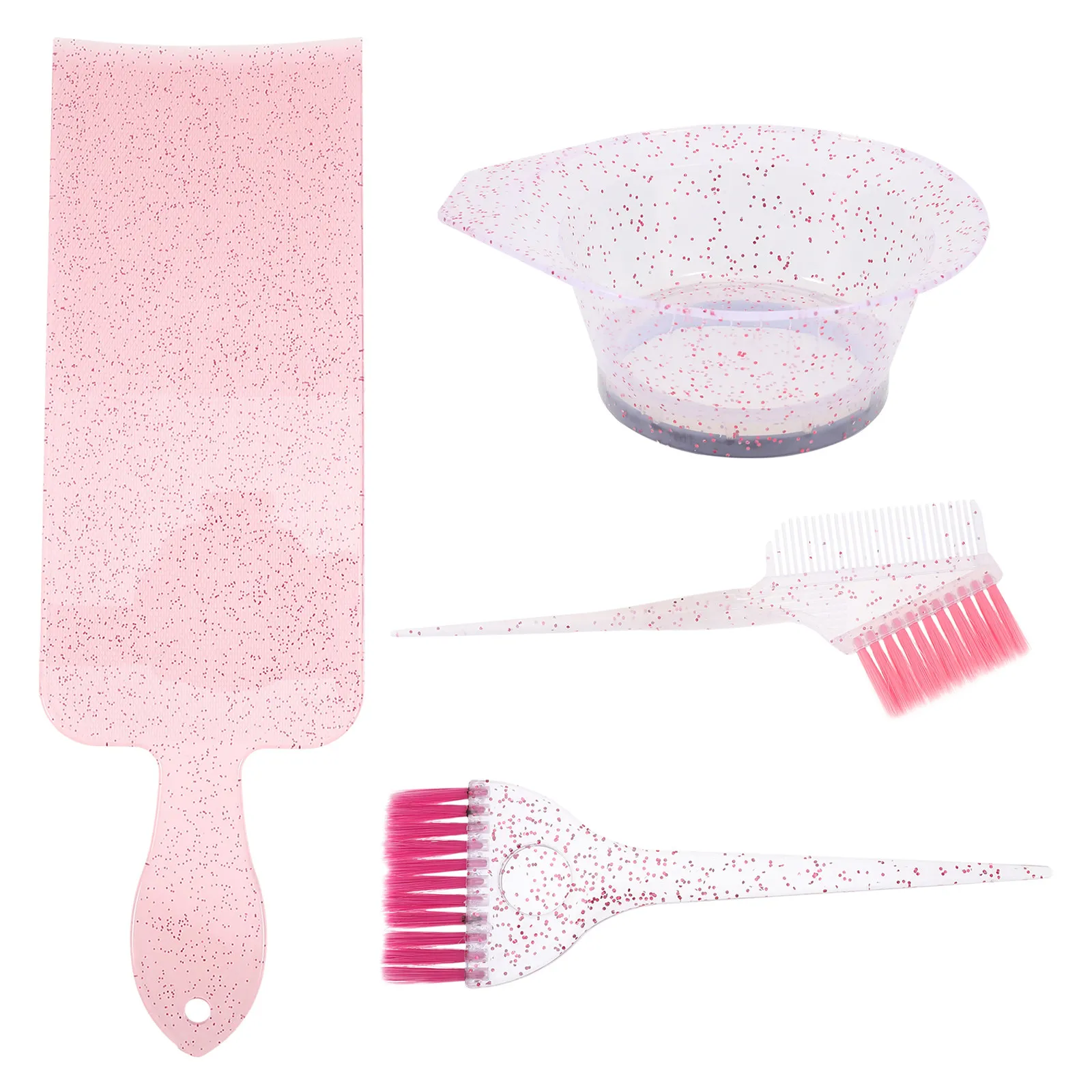 

1Set Hair Dye Bowl and Brush Set Professional Salon Grade Mixing Kit with Dual Function Comb Brush Shimmer Design Home Hair