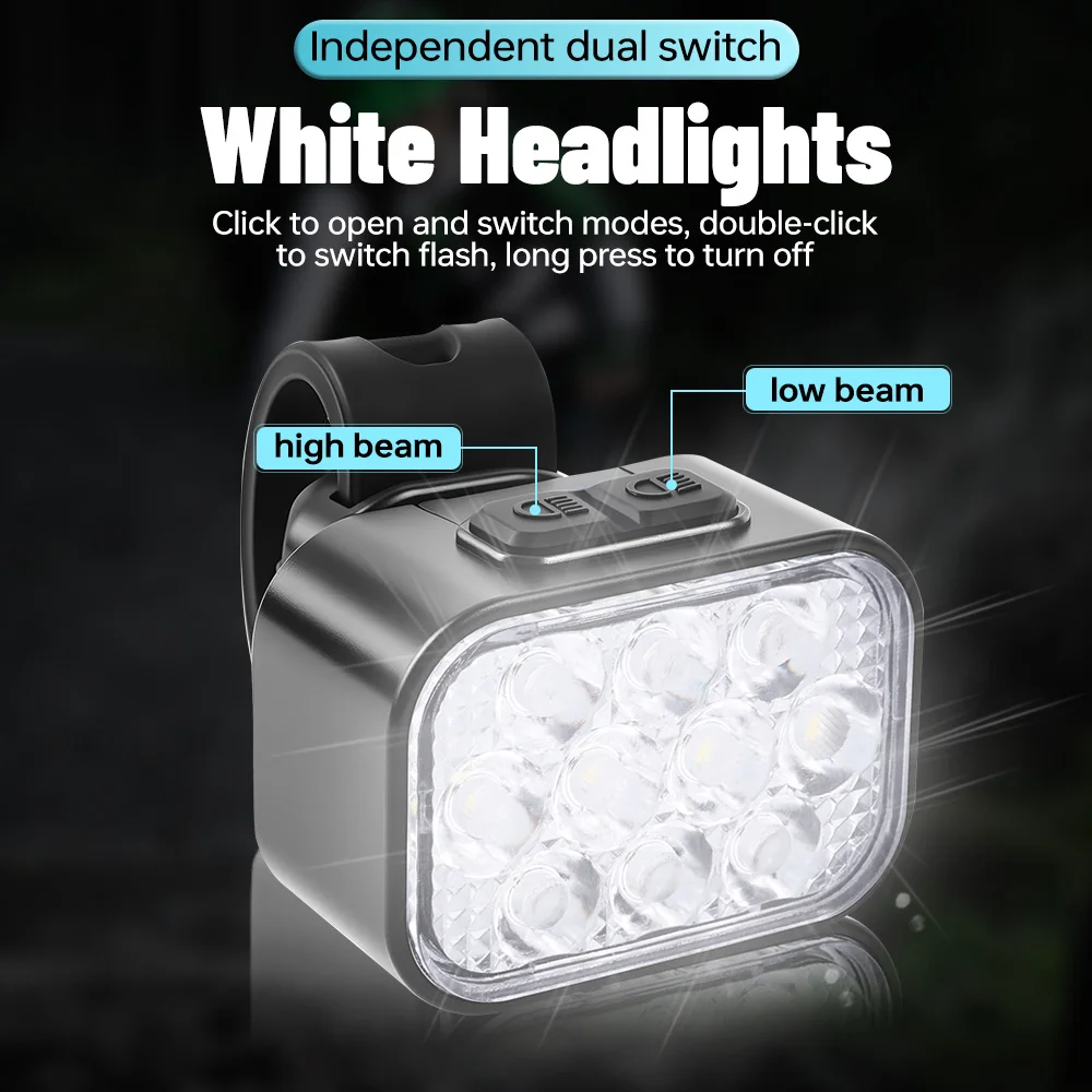 Conjunto de luzes de bicicleta dianteiras e traseiras luzes de ciclo iluminação noturna recarregável usb tocha de bicicleta conjunto de luz dianteira e traseira
