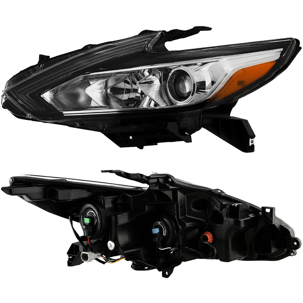 For 2016 2017 2018 Nissan Altima Chrome Headlights Factory Style Headlamp Pair