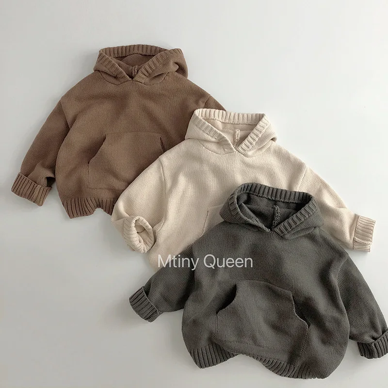 

Hoodie Autumn and Winter Children's Sweater Retro Casual Knitted Sweater