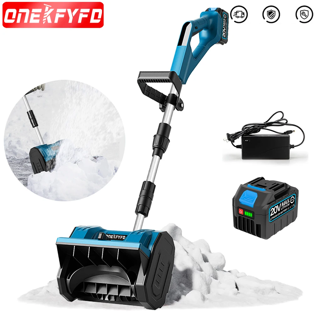 ONEKFYFD 1200W Cordless Portable Electric Snow Shovel Handheld Collapsible Snowplow Snow Blower Power Tool for Makita Battery