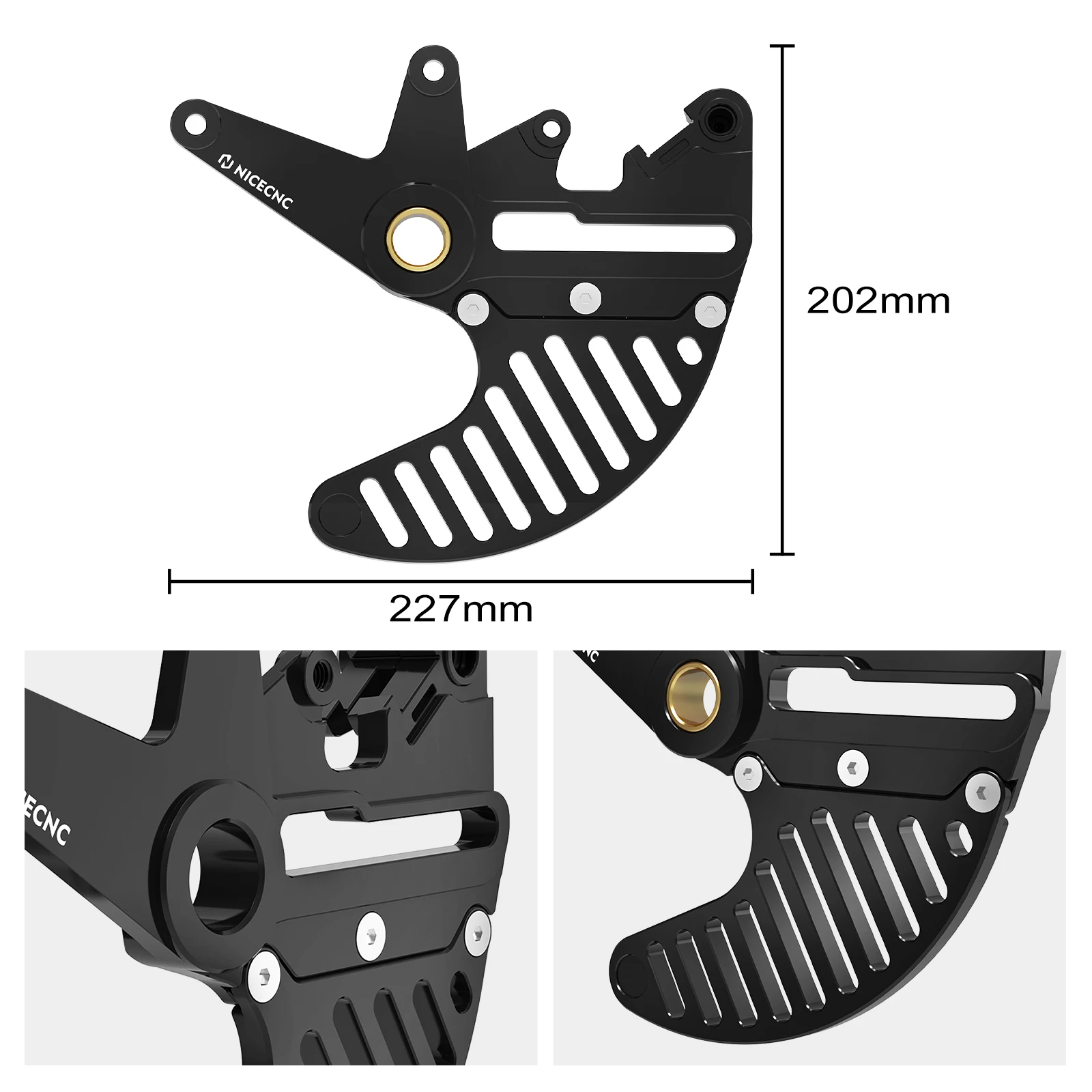NICECNC Rear Dual Calipers Bracket Stunt Brake Disc Guard For KTM EXC 300 EXCF 350 2004-2024 Husqvarna TE 300 GasGas EC 300