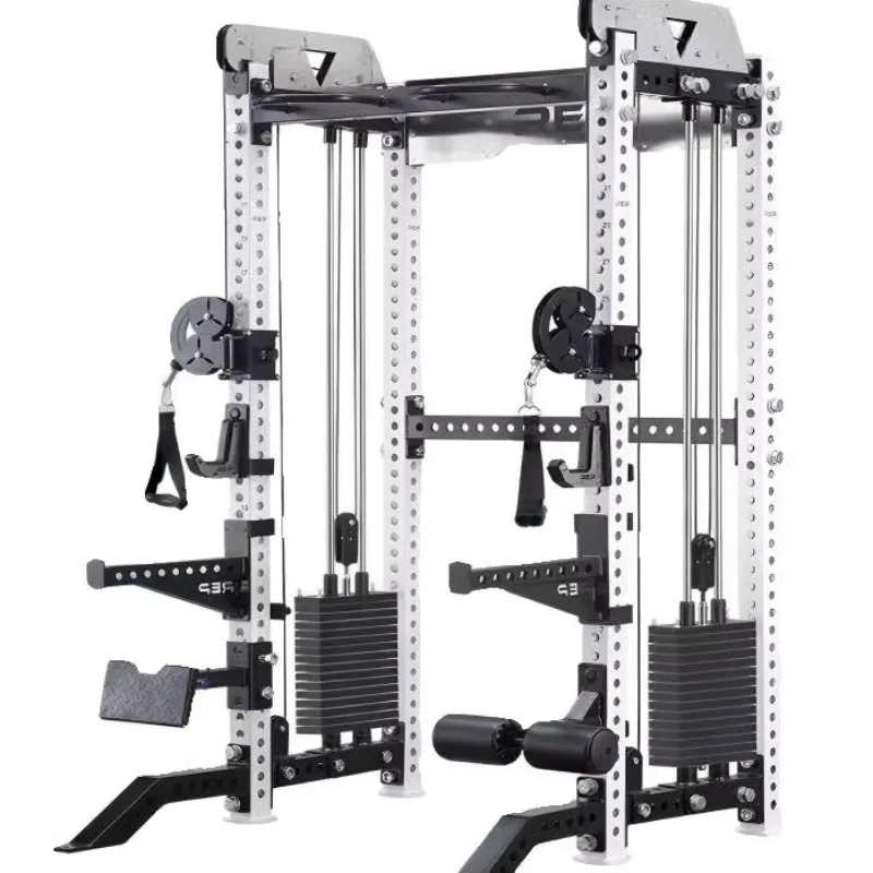 YTYIN Smith Machine Power Rack, Mr Monster Smith Machine Functional Trainer Dual Cable Crossover Power Rack Customizable Smith M