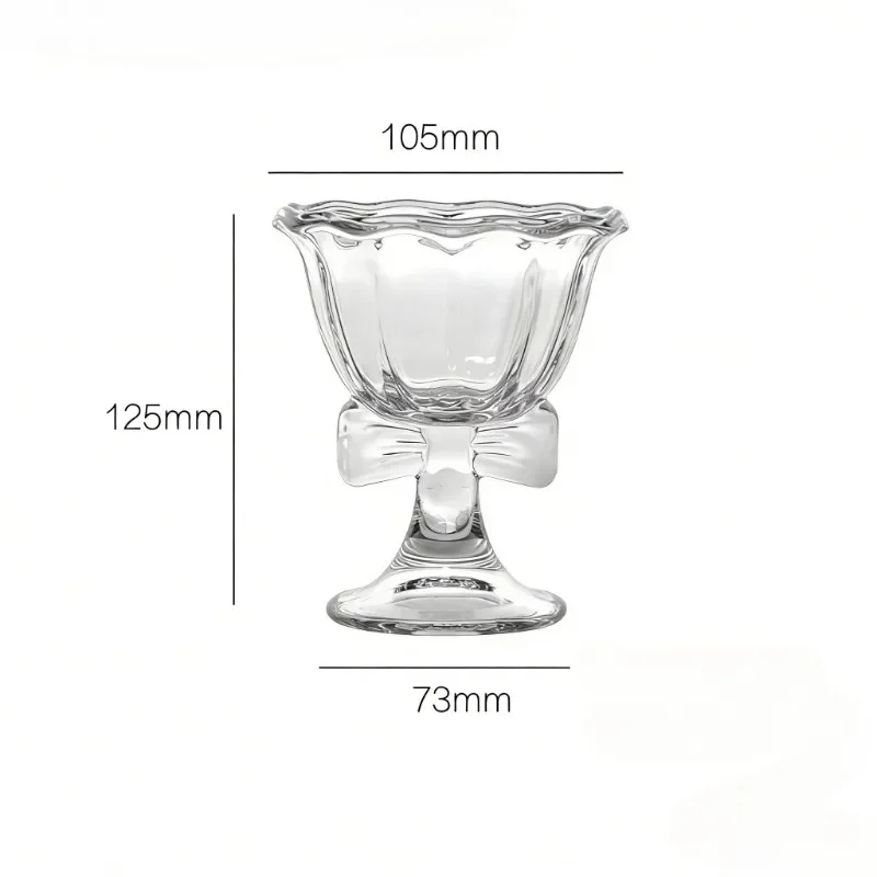 1PC Creative Design Bow Ice Cream Cup 3D Butterfly Juice Glass Cup Elegant Drinkware Home Decoration Birthday Gift