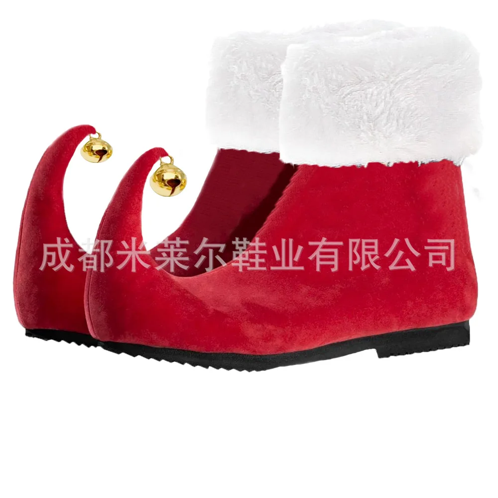 Christmas Elf Shoes With Bell Adorable Halloween Cosplay Costume Xmas Footwear For Carnival Festival Outdoor Party Role Playing