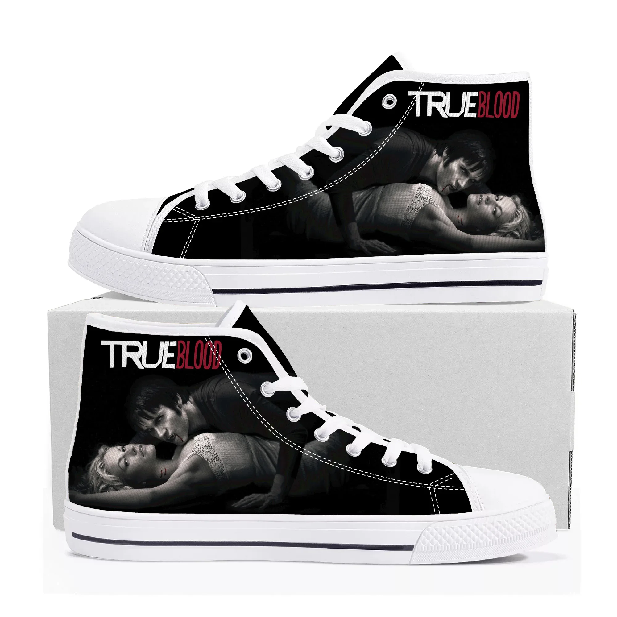 True Blood High Top Sneakers Mens Womens Teenager Anna Paquin Stephen Moyer Canvas Sneaker couple Casual Shoe Customize Shoes