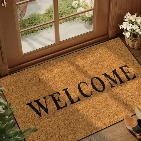 Welcome Area Rug Timeless Carpet Floor Mat Doormat Durable Doormat for Home Entryway Outdoor Decor Washable Non-Slip Minimalist