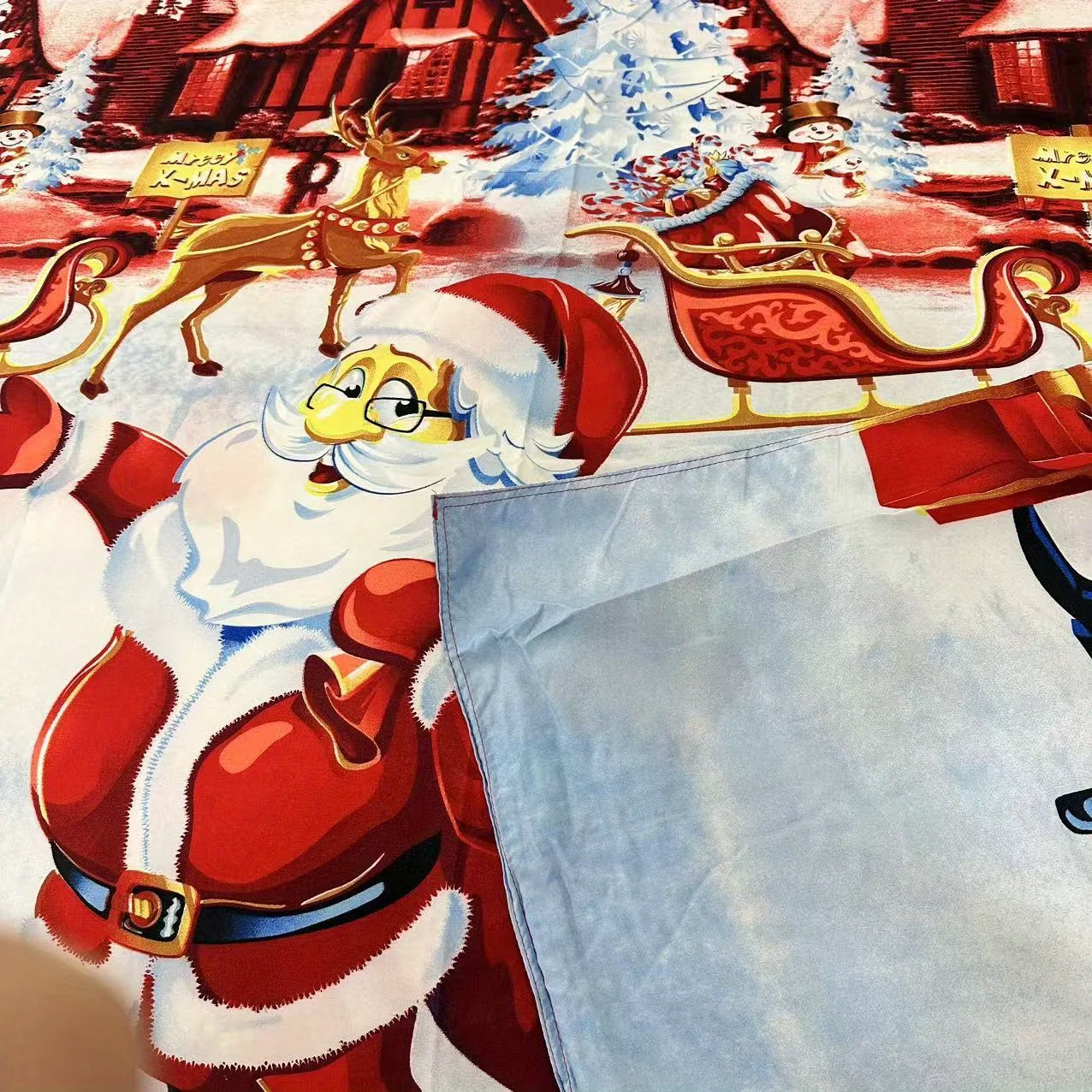 Santa Claus Bedding Set Christmas Reindeer Duvet Cover Set Christmas Pine Forest Cover Bedroom Decor Guest Room Christmas Gifts