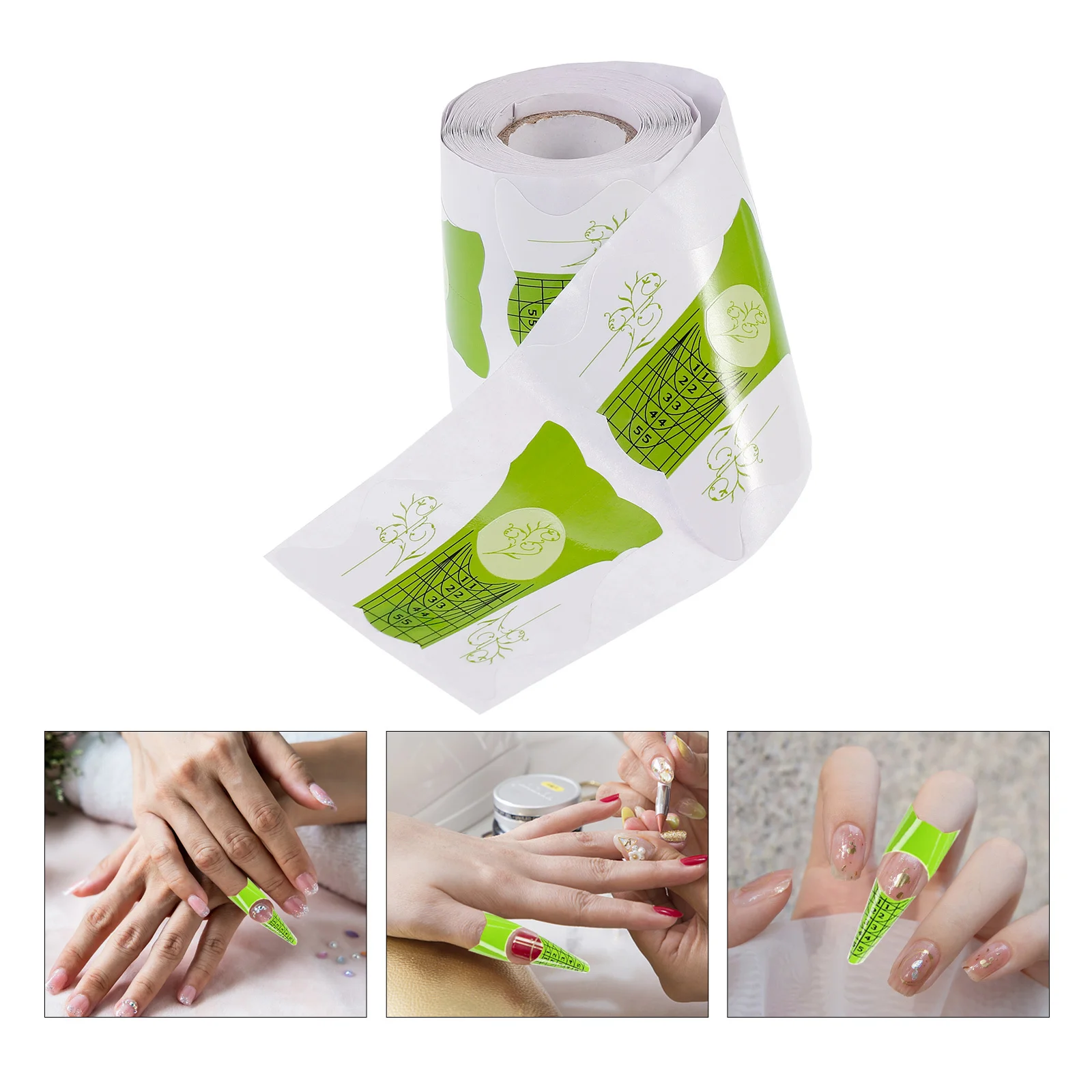 100Pcs Nail Form Guide Stickers Accurate Grid Line Manicure Tool Acrylic Uv Gel Nail Art Extension Manicure Guide Stickers