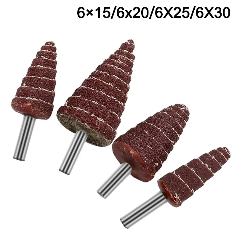 Shank 80 Grit Tapered Cone Grinding Head Sandpaper Flap Wheels Polishing Sanding Tools For Drill Wheel Conical Rotary