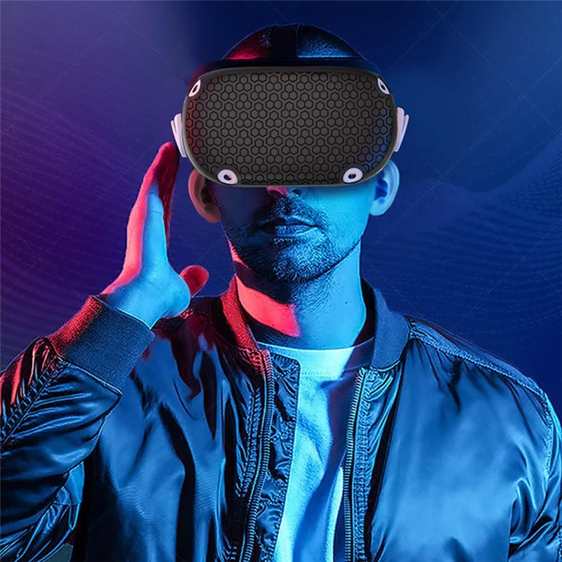 

A79U-для Oculus Quest2 VR Host Защитный чехол Нескользящий силиконовый защитный чехол VR-очки Головной чехол, прочный глубокий космос Bla