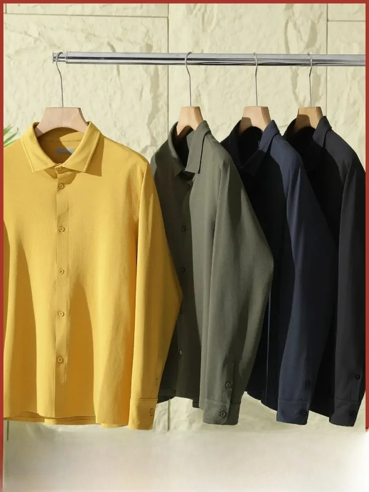 

Outdoor Men's irt Jaet Lightweight Qui Dry Elastic Casual Sle Stand Fit Long Sve Button up Breathable Comfortable