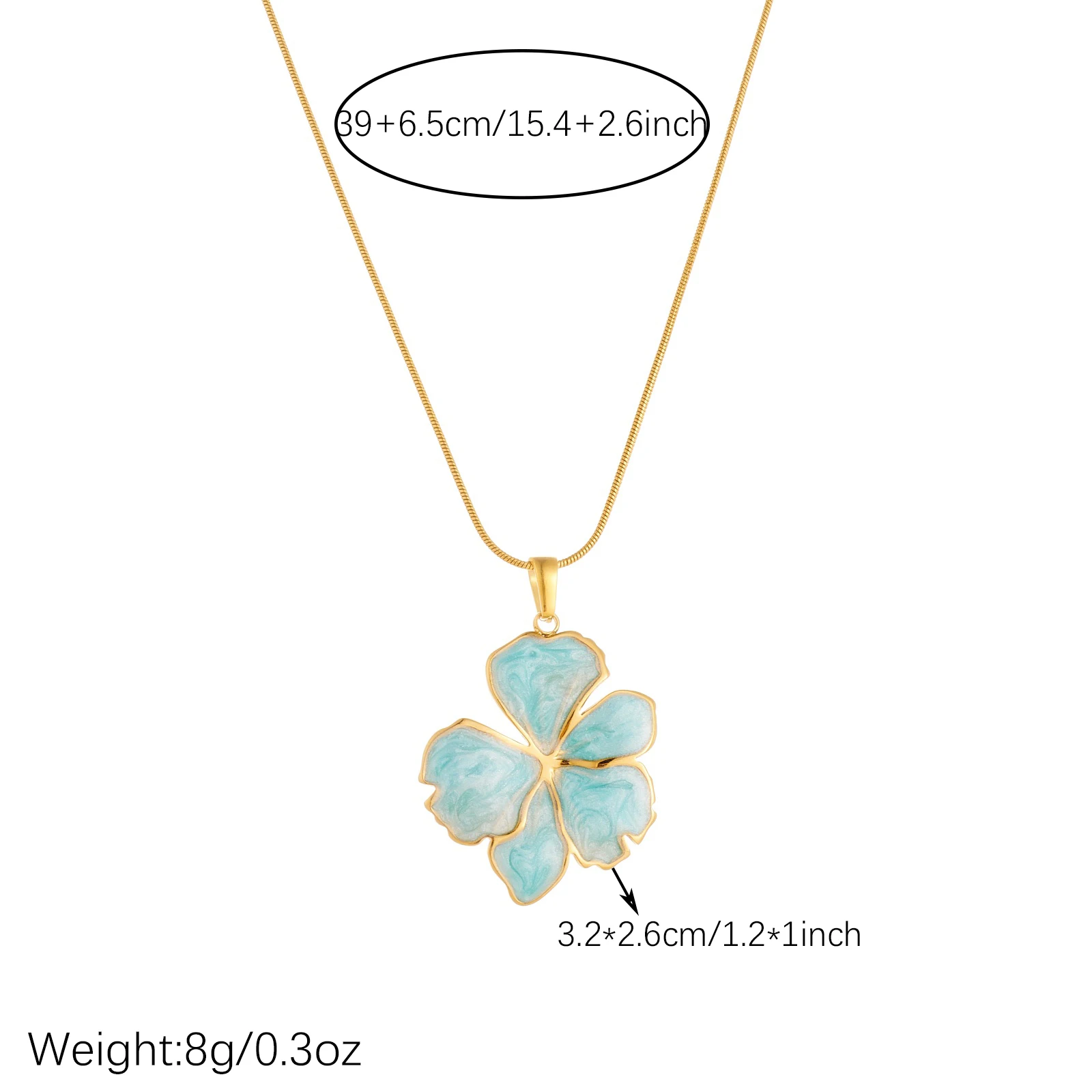 LAMENGLY 316L Stainless Steel Luxury Light Blue Flower Choker Necklace Women Daily Wear Noble Elegant Neck Chain Jewelry view 2