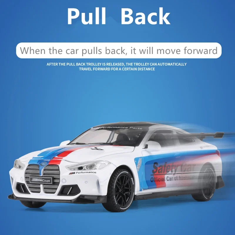 1:32 The Track M4 IM GT Mans Racing Car Free Wheeling High Light Sport Racing Car Model Diecasts & Toy Vehicles Alloy Car Gift