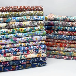 Floral Patchwork Poplin Fabric Pure Cotton Thin DIY Handmade for Sewing Clothes Dresses by Half Meter