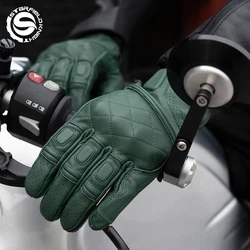 SFK Motorcycle Gloves Real Goatskin Leather Non-slip Wear-resistant PVC Joint Protection Summer Breathable Riding Equipment