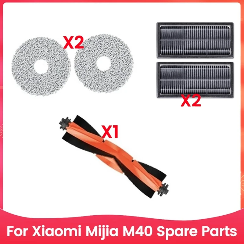 AT64 For Xiaomi Mijia M40 Spare Parts Robot Vacuum Accessories Replacement Parts Main Brush Filter Mop Cloth