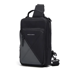 Cnoles Multifunction Casual Men Chest Bag Usb Charging Line Hole Waist Bag Fashion Male Shoulder Bag Crossbody Bag
