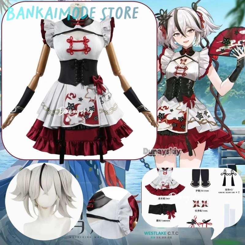Camellya Cosplay Costume Game Wuthering Waves Chun Sweet Uniform Dress West Lake Full Set with Prop Halloween Party Role Play