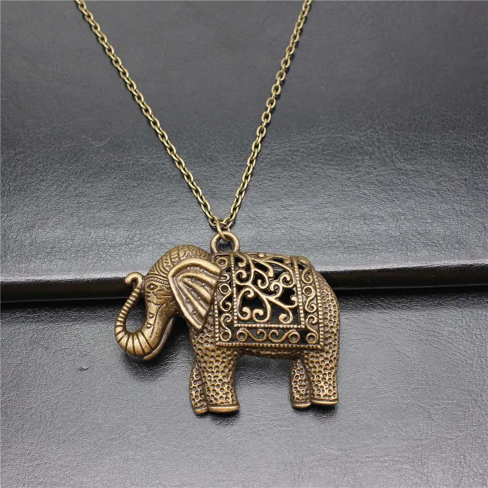 Personalized Elephant Necklace 45Cm Or 70Cm Long Chain Child Jewellery Wedding Anniversary Fittings