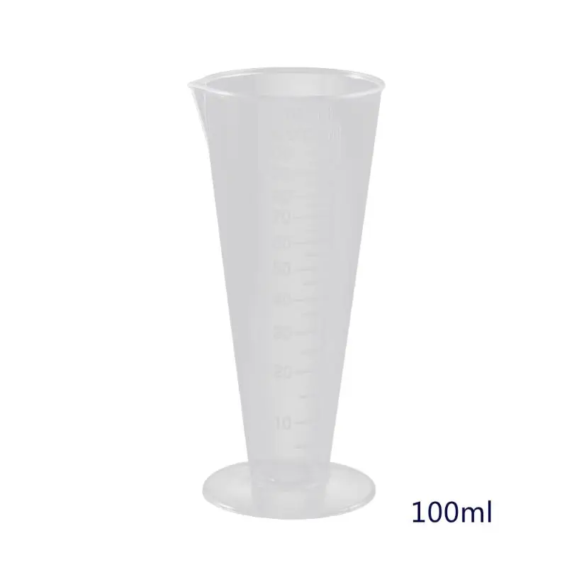 Ruseable Clear Graduated Plastic Mixing Cup Round Base for Kitchen Laboratory
