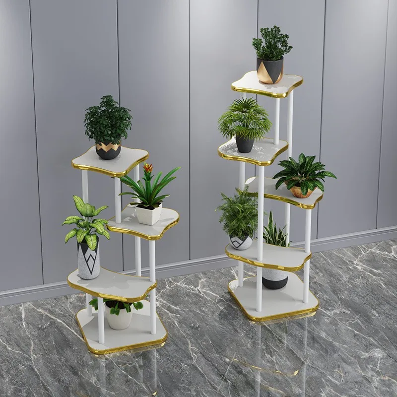Light luxury solid wood flower rack balcony succulent green dill living room floor-to-ceiling flower table flower pot plant rack