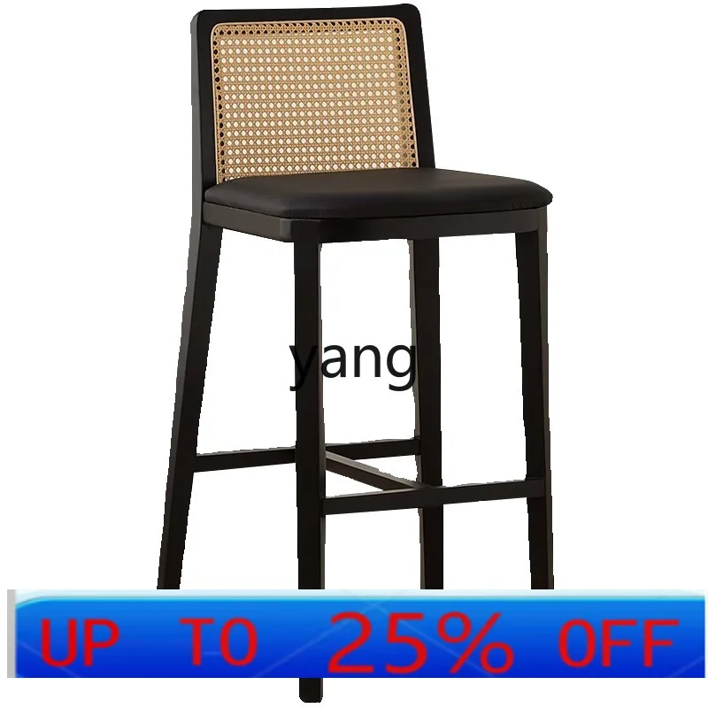 

LTT solid wood bar chair simple home high bar checkout page chair