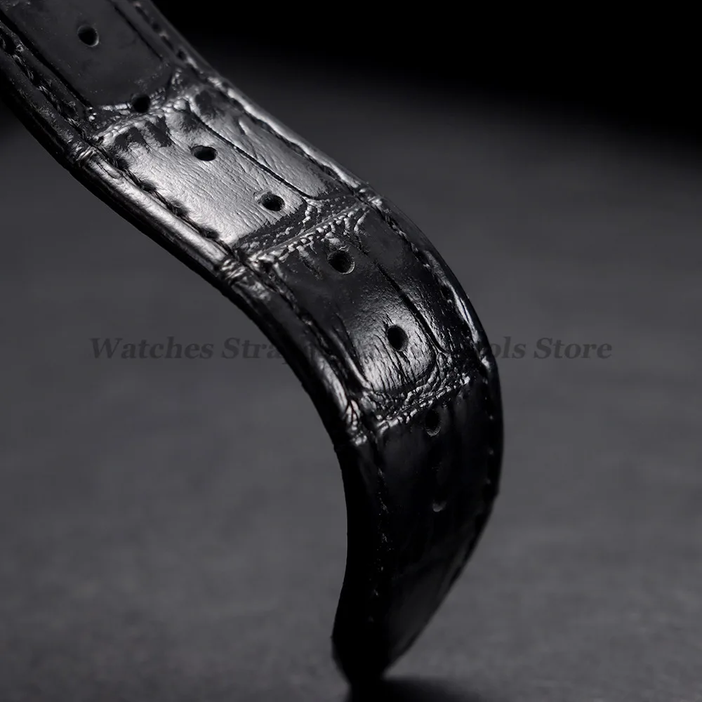 Calfskin Crocodile Pattern Leather Watchband 14mm 16mm 18mm 20mm 22mm for Huawei for Samsung Watch for Men Women Universal Strap view 5