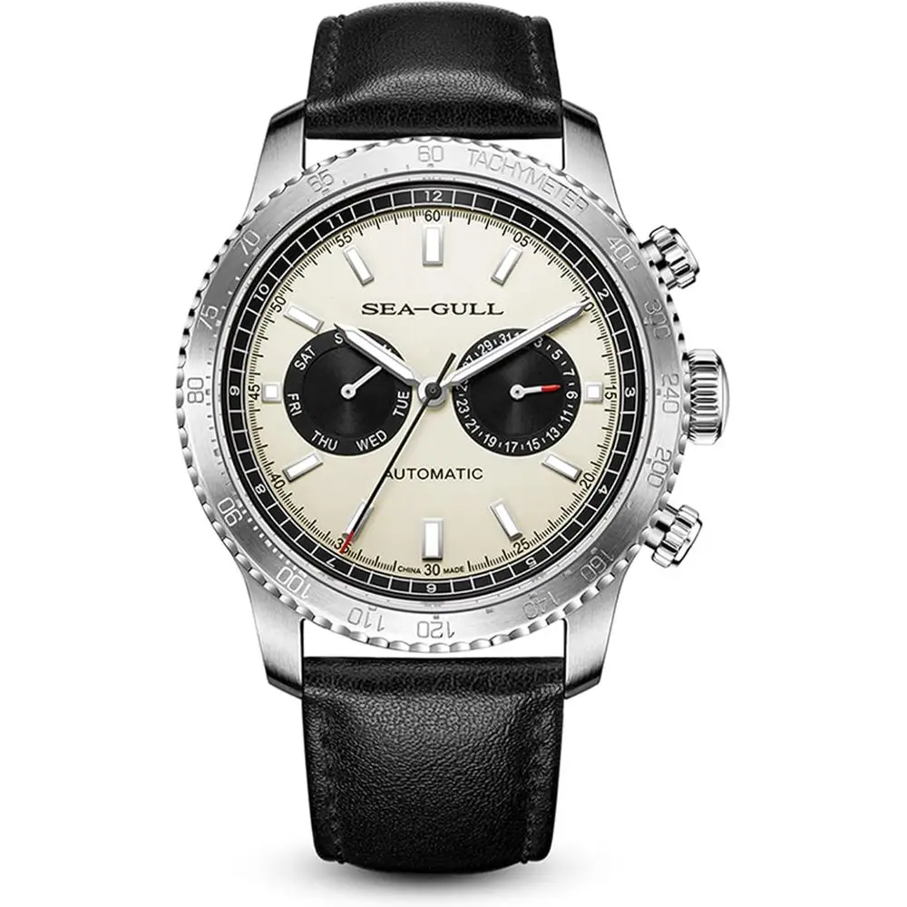 

Мужские механические часы SEA-GULL, часы GMT Dual CalenPanda Eye, автоматические наручные часы, Seagull ST2502, тахиметр, светящиеся, 6177