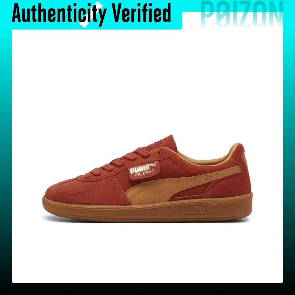 PUMA Palermo Abrasion Resistant Low top German Army Trainers Unisex Red Brown 396463-24