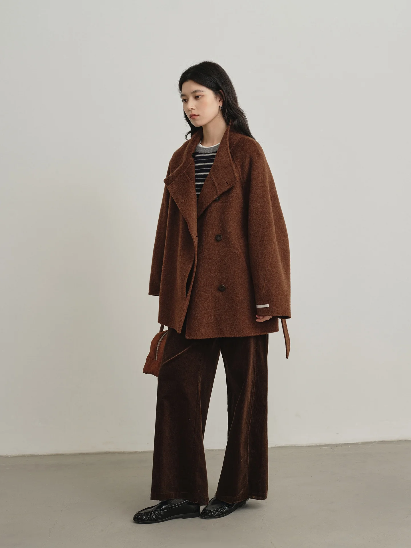 

Gansen 0% Camere 90% Wool Autumn Winter Vintage Warm High-End Feel Coat Jaet Women's Premium Woolen Outerwear