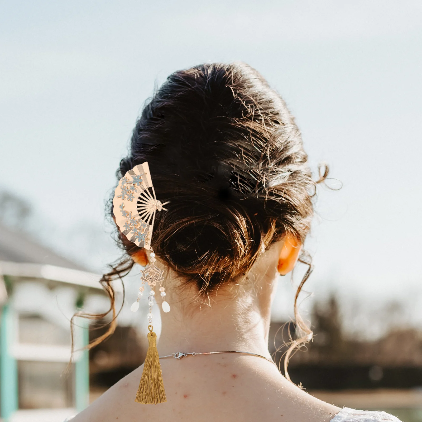 

New Chinese Style Hairpin Metal Tassel Flower Hair Stick For Women Vintage Hanfu Wedding Party Updo Asian Bridal