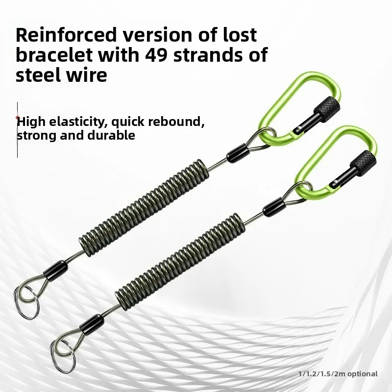 

LIANMAN Fishing Lost Rope Road Asia Sea Fishing Telescopic Steel Wire Spring Rope High Elasticity Anti Loss Fishing Equipment
