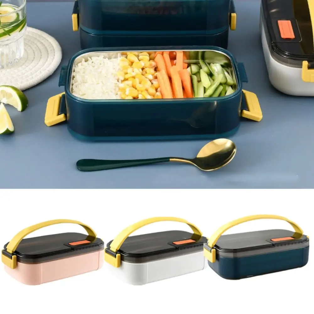 Poratble 600ml Insulated Lunch Box Detachable Rectangular Food Storage Container Microwaveable Large Capacity Food Box Worker