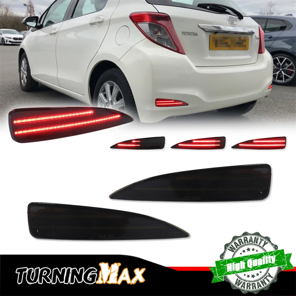 

Car Red LED Rear Bumper Reflector Tail/Brake Lights Rear Fog Lights w/ Sequential Turn Signal For Toyota Yaris 2012 2013 2014