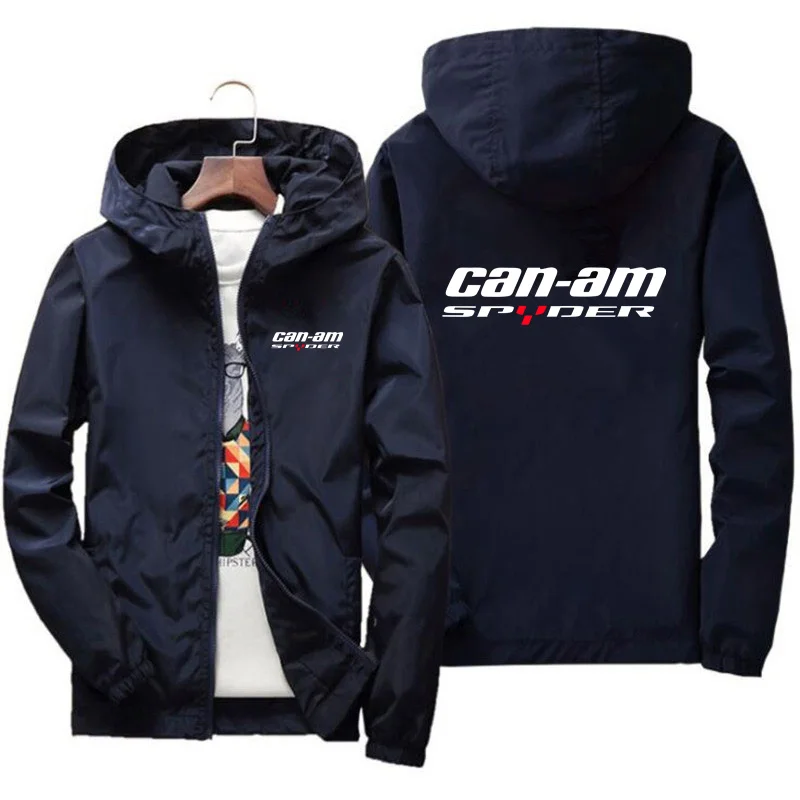 2025 Spring and Autumn New Brp Can am Car Logo Printed Men's Jacket Casual Hooded Zipper Outdoor Sports Fashion Business